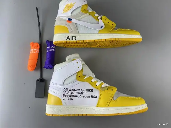 Rep TBkick Dark Jordan Yellow-Cone Air 1 AQ0818-149 Powder Off-White White NRG x 0605